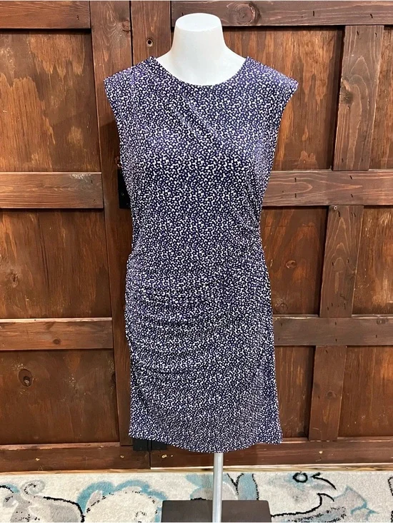 Ann Taylor Navy and White Cap-Sleeve Sheath Dress - Picture 1 of 7